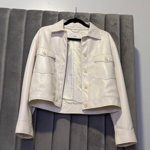Aritzia Off-White Leather Jacket